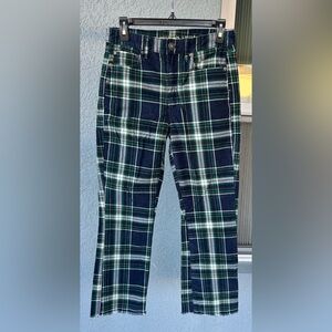 American Eagle Super Stretch Courderoy Preppy Crop Flare Frayed Hem Jeans 6